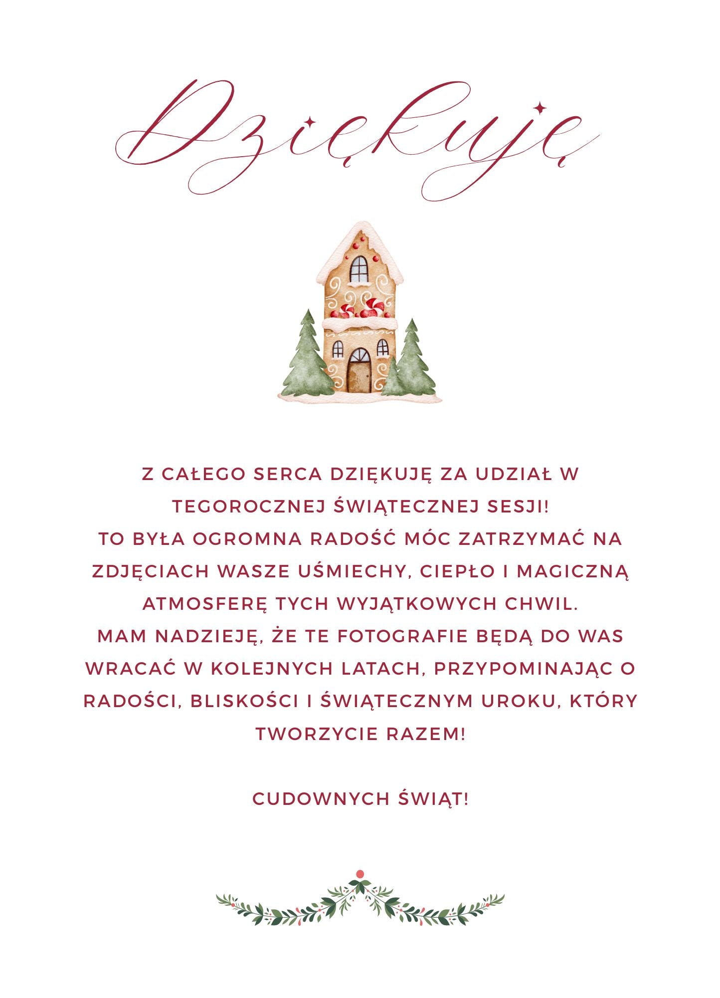 Podziękowanie świąteczne 13x18cm