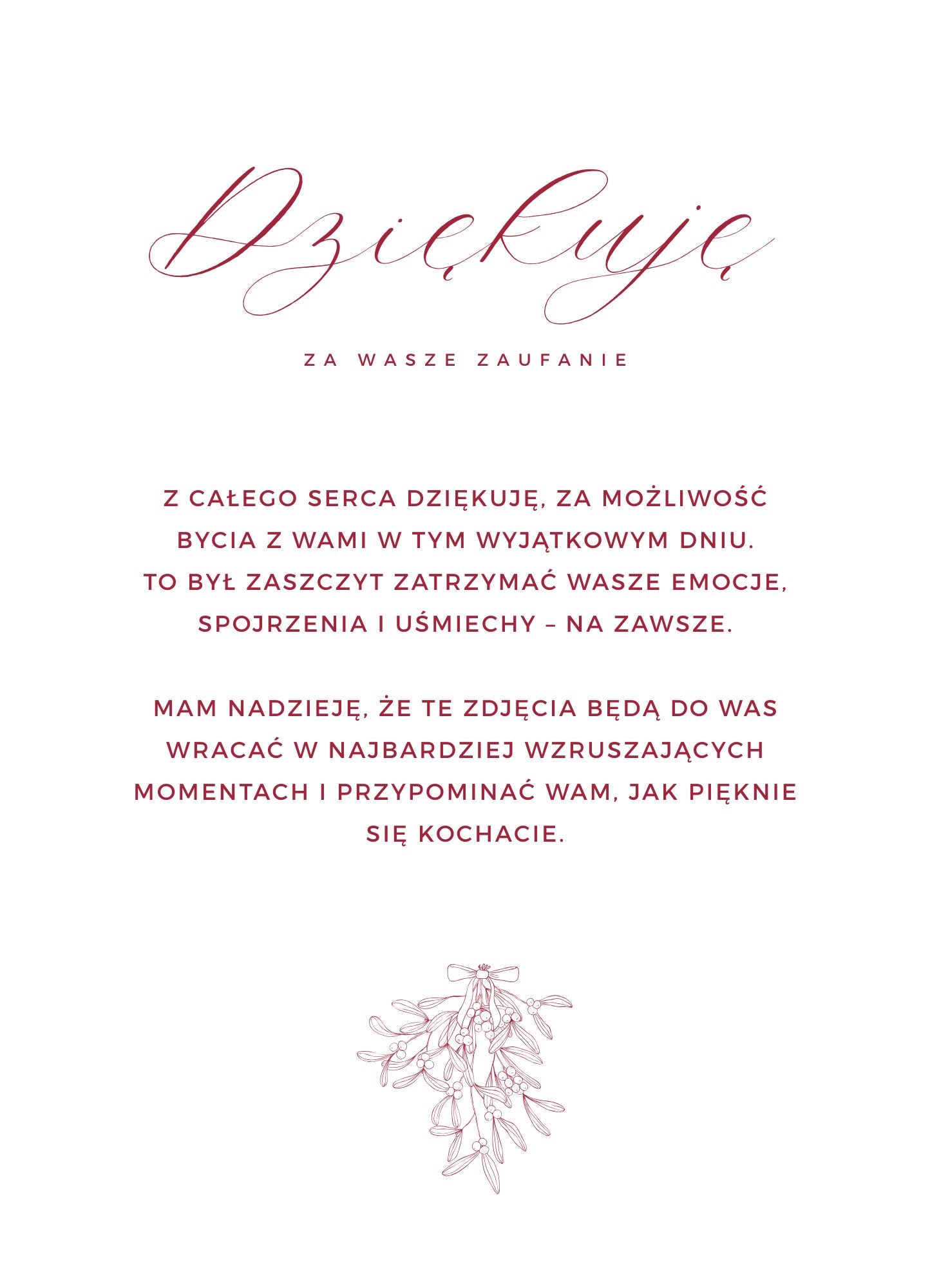 Podziękowanie świąteczne 13x18cm